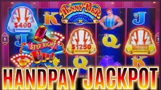 Step Right Up Penny Pier HIGH LIMIT HANDPAY JACKPOT $50 Drop N Slide Bonus Rounds Slot Machine
