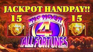 JACKPOT HANDPAY - WONDER 4 TALL FORTUNES! - BUFFALO GOLD SLOT - Slot Machine Bonus