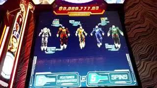WMS IRON MAN Deluxe $4.50 Max bet slot machine bonus free spins slot machine