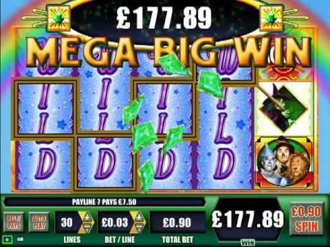 £292.50 MEGA BIG WIN (325 X STAKE) ON WIZARD OF OZ SLOT GAME™ AT JACKPOT PARTY®