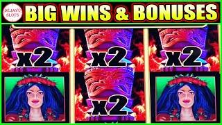 BIG WINS & BONUSES On Lightning Link Tiki Fire Slot Machine