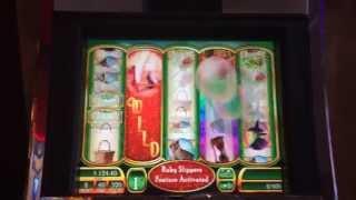 Wizard Of Oz Ruby Slippers Slot Machine Bonus - Glinda Bubbles - Big Win!