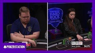 Samantha Abernathy Trying to Outplay Her Opponent in Cash Game