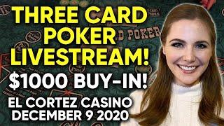 LIVE: Three Card Poker!! $1000 Buy-in!!