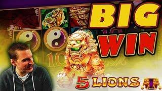 BIG WIN on 5 Lions Slot - £2.50 Bet
