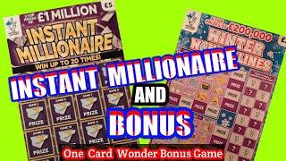 •INSTANT MILLIONAIRE...And ..Bonus Winter Wonderlines  Scratchcards..(.A One Card Wonder Extra)•