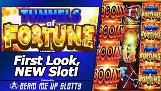 Tunnels of Fortune Slot - First Look, Live Play and Free Games Bonus in New Konami game