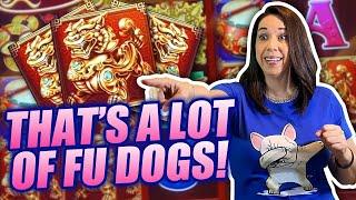 Big WIN !! Holy Moly that's A LOT of Fu Dogs !! 5 symbol Trigger !!