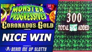 Monster Progressives: Coronado's Gold Slot Bonus - Free Spins, Nice Win