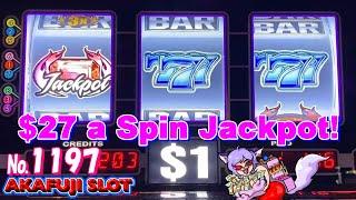 Again! Jackpot⋆ Slots ⋆ Blazin Gems Slot Machine Max Bet $27, 3 Reel, 9 Lines  @YAAMAVA Casino 赤富士スロット
