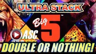 •$100 DOUBLE OR NOTHING!• ULTRA STACK BIG 5 (Aruze Gaming) Slot Machine Bonus