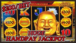 HIGH LIMIT Dragon Link HAPPY & PROSPEROUS HUGE HANDPAY JACKPOT $100 Bonus Slot Machine EPIC COMEBACK