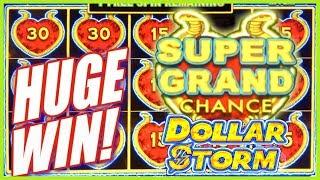 • HUGE WIN! •️ SUPER GRAND JACKPOT CHANCE! • FIRST time PLAYING Dollar Storm | Slot Traveler