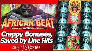 African Beat Slot - Crappy Bonuses, but Saved By Line Hits!