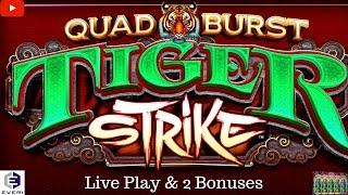 ( First Attempt ) Everi : Quad Burst Tiger Strike - Live Play and 2 Bonuses
