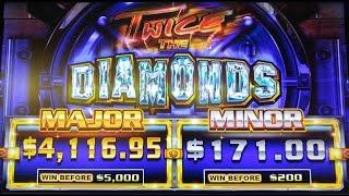 TWICE THE DIAMONDS SLOT MACHINE BONUS BY AINSWORTH - 25-Cent Denomination