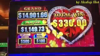 LOCK  IT  LINK  Slot  Machine 1/2•Big Win bonus Game 10c Slot High Bet Harrah's Casino 赤富士