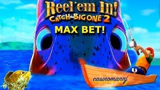 Reel 'em In Catch the Big One 2 - MAX BET! - Nice Win - Slot Machine Bonus