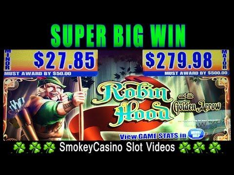 $ Robin Hood and Golden Arrow Slot SUPER BIG Win $ WMS