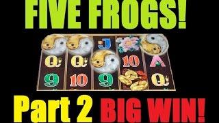 ★ BIG SLOT MACHINE WIN – FIVE FROGS! Five Frogs Slot Machine Bonus Free Spins – Part 2! ~Aristocrat