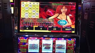 "Hot Red Ruby 2" VGT Slots RED WIN SPINS Good Bingo Patterns Choctaw Gambling Casino, Durant, OK.