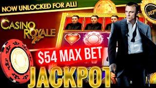HANDPAY JACKPOT On High Limit JAMES BOND Slot Machine - $54 Max Bet ! Winning On Slots At Casino