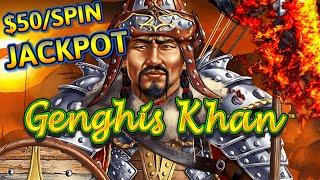 Dragon Link Genghis Khan HANDPAY JACKPOT ~ HIGH LIMIT $50 MAX BET Bonus Round Slot Machine Casino