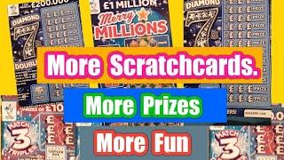 Scratchcards..Diamond 7s..Merry Millions.£100 Loaded..Day-3 of Chance & More Prizes