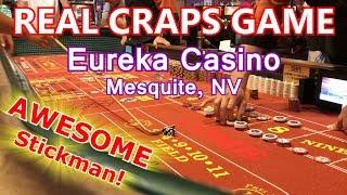 FUN STICKMAN - Live Craps Game #13 - Eureka Casino, Mesquite, NV - Inside the Casino