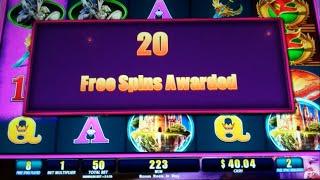 Eagle Maiden Slot Machine Bonus + Retrigger - 30 Free Games with Stacked Wilds - Nice Win