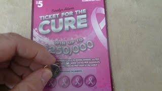 Ticket for the Cure - $5 Illinois Instant Lottery Ticket Scratchcard video