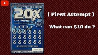 Instant Lottery Scratch Off  Eps : 1 (First Attempt) $10 of $5  20X The Money Scratchers