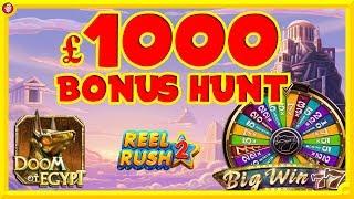 £1000 BONUS HUNT !!! : Reels Rush 2, Doom of Egypt, Gems of the Gods