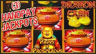 HIGH LIMIT Dragon Cash Link HAPPY & PROSPEROUS (3) HANDPAY JACKPOTS ⋆ Slots ⋆$100 Bonus Round Slot M