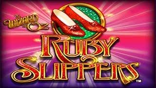 Wizard of OZ Ruby Slippers, Glinda Bubbles. Mega Big Win
