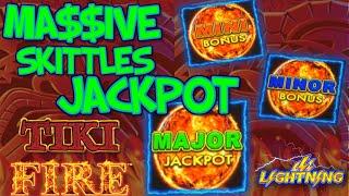 Lighting Link Tiki Fire MASSIVE HANDPAY JACKPOT ~ HIGH LIMIT $50 Bonus Round Slot Machine Casino