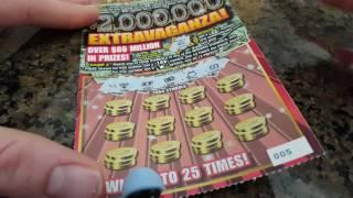 $2,000,000 EXTRAVAGANZA $20 ILLINOIS LOTTERY SCRATCH OFF.