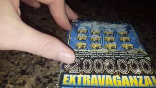 $2,000,000 EXTRAVAGANZA! $20 ILLINOIS LOTTERY SCRATCH OFF TICKET!
