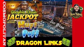LIVE! Dragon Link Genghis Khan & Huff N Puff Slots @Cosmopolitan Casino