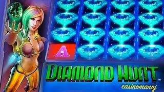 Diamond Hunt Slot - Diamond Wins+Bonus Feature - Slot Machine Bonus