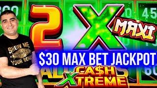 HANDPAY JACKPOT On Cash EXTREME Slot - $30 Max Bet ! Winning Big Money At Casino