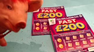 Millionaire GREEN Scratchcard..Millionaire 7's FAST 500..100,000 PURPLE..CASH WORD