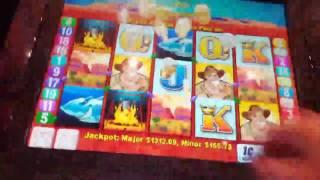 Outback Jack slot machine! Nice line hit and big win on bonus!