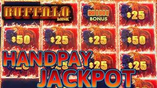 HIGH LIMIT Buffalo Link HANDPAY JACKPOT ~ $25 Bonus Round Slot Machine Casino