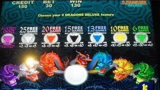 5 Dragons Deluxe 10 FREE SPINS Bonus Round Win