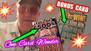•Full of £500s•Scratchcard•and• Bonus Scratchcard•in our..One Card Wonder Game••