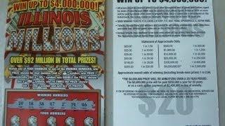 NEW Scratchcard "Illinois Millions" - $20 Instant Scratch Off Lottery Ticket