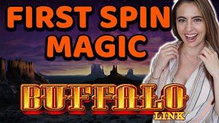 FIRST TIME & FIRST SPIN! 3 BONUS GAMES ON NEW BUFFALO LINK SLOT MACHINE!