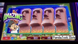 Huge win on The Great Moai⋆ Slots ⋆with Chili Chili Fire and Dollar Storm, Emperor’s Treasure