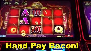 5 Treasures Slot Machine - ALERT!!!- HANDPAY Bacon Wrapped Titties Bonus Win